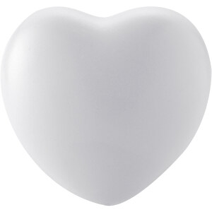 Herzförmiger Antistress Ball , weiß, PU Kunststoffschaum, 6,50cm x 5,00cm x 7,00cm (Länge x Höhe x Breite)