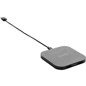 Wireless-5W-Charging-Pad , schwarz, ABS, 9,00cm x 1,00cm x 9,00cm (Länge x Höhe x Breite)