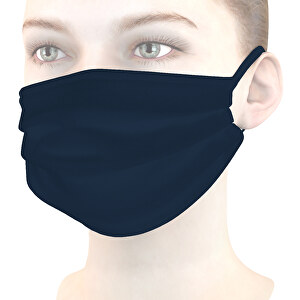 Mund-Nasen-Maske , navyblau, Baumwolle, 11,00cm x 9,00cm (Länge x Breite)