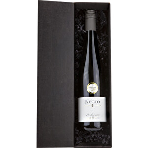 Weißwein Im Schwarzen Geschenkkarton , Gemischt, 10,00cm x 33,00cm x 10,00cm (Länge x Höhe x Breite)