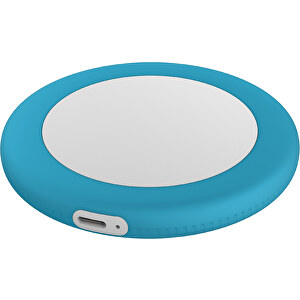 Wireless Charger REEVES-myMATOLA , Reeves, weiss / cyan, Kunststoff, Silikon, 1,05cm (Höhe)