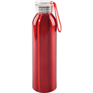 Aluminium Trinkflasche LOOPED , rot, Aluminium / Kunststoff / Silikon, 23,00cm (Höhe)