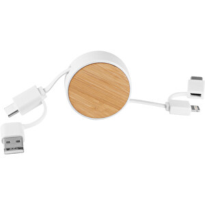 RUBINS. USB HUB Mit 5 Anschlüssen , weiß, ABS, Bambus, 