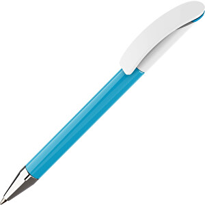Prodir DS3 TPC Twist Kugelschreiber , Prodir, cyanblau-weiß, Kunststoff/Metall, 13,80cm x 1,50cm (Länge x Breite)