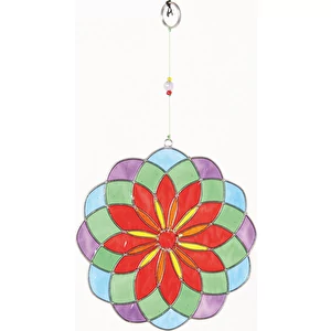 Solfanger Mandala, rød/grønn