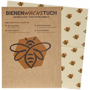 Bienenwachstuch 'Beeologic' , mehrfarbig, Textil, 25,00cm x 25,00cm (Länge x Breite)