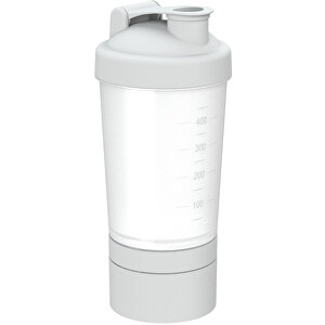 Shaker 'Protein', Pro 2+, 0,40 L , transparent/weiß, Kunststoff, 22,80cm (Höhe)