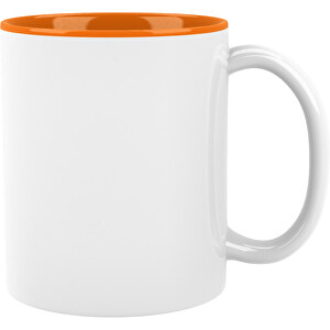 Sublimations Tasse , weiß / orange, Keramik, 9,50cm (Höhe)