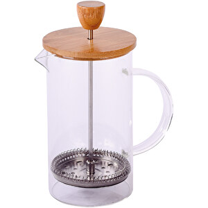 Tee- & Kaffeebereiter BAMBOO PRESS , braun / transparent, Borosilikatglas / Bambus, 16,50cm (Höhe)