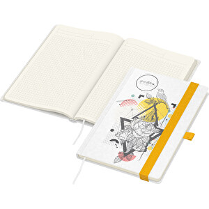 Notizbuch Match-Book Creme Beseller Natura Individuell A5, Gelb , gelb, 21,00cm x 14,80cm (Länge x Breite)