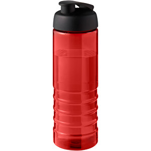 H2O Active® Eco Treble 750 Ml Sportflasche Mit Stülpdeckel , rot / schwarz, PCR Kunststoff, PP Kunststoff, 23,00cm (Höhe)