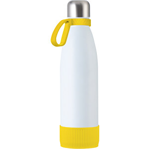 Thermoflasche RETUMBLER MyTOULON , Retumbler, weiß / gelb / gelb, Edelstahl, Kunststoff, Silikon, 4,30cm x 26,00cm x 7,00cm (Länge x Höhe x Breite)