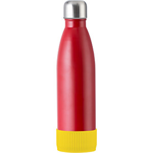 Thermoflasche RETUMBLER MyTOULON , Retumbler, rot / gelb, Edelstahl, Kunststoff, Silikon, 4,30cm x 26,00cm x 7,00cm (Länge x Höhe x Breite)