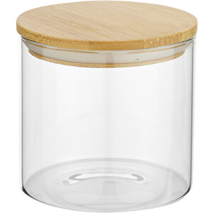 Boley 320 Ml Glasbehälter Für Lebensmittel , natural, transparent, Glas, Bambusholz, 8,00cm x 8,50cm x 8,50cm (Länge x Höhe x Breite)