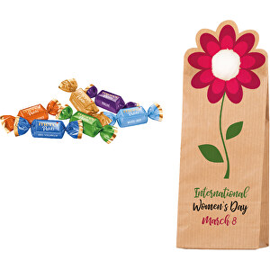 Flower Bag Merci 'International Woman´s Day' , Papier, 4,00cm x 20,00cm x 7,00cm (Länge x Höhe x Breite)