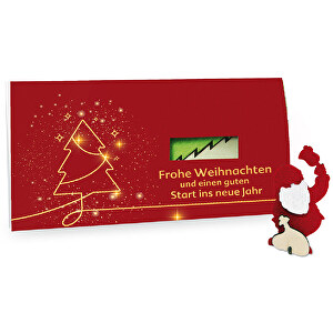 Steckfiguren-Karte Filz - Standardmotiv - Weihnachtsmann , standard, Filz, Papier, Holz, 21,00cm x 10,50cm (Länge x Breite)