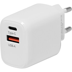 USB-Adapter-Stecker-Netzteil ENDLESS POWER , weiß, Kunststoff, 8,00cm x 3,00cm x 4,30cm (Länge x Höhe x Breite)