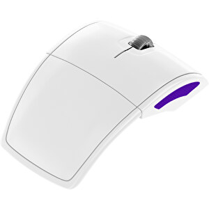 Klappmaus MaxFold , weiß / violet, Kunststoff, 11,30cm x 2,50cm x 5,80cm (Länge x Höhe x Breite)
