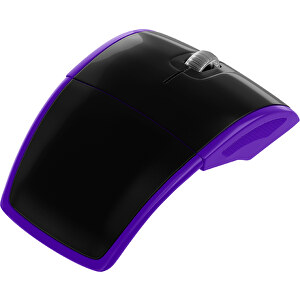 Klappmaus MaxFold , schwarz / violet, Kunststoff, 11,30cm x 2,50cm x 5,80cm (Länge x Höhe x Breite)