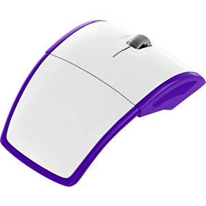 Klappmaus MaxFold , weiß / violet, Kunststoff, 11,30cm x 2,50cm x 5,80cm (Länge x Höhe x Breite)