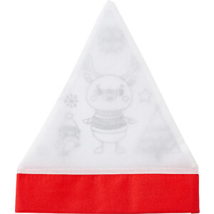 Weihnachtsmütze Aus Non-Woven (80 Gr/m²) Maryse , rot/weiß, Non-woven, 26,50cm x 0,10cm x 32,00cm (Länge x Höhe x Breite)
