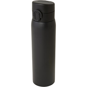 Sika 450 Ml RCS-zertifizierte Isolierflasche Aus Recyceltem Edelstahl , schwarz, Recycled stainless steel, Recycelter PP Kunststoff, 6,90cm x 21,40cm x 6,90cm (Länge x Höhe x Breite)