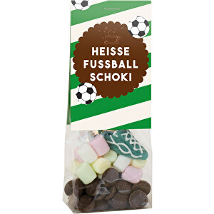 Naschbeutel Heisse Fussball Schoki , Folientüte mit Kartonagenreiterr, 3,50cm x 14,50cm x 5,50cm (Länge x Höhe x Breite)