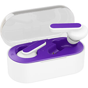 BeatBuddy - Kabellose TWS-Kopfhörer , weiß / violet, ABS Kunststoff, 80,00cm x 35,00cm x 40,00cm (Länge x Höhe x Breite)