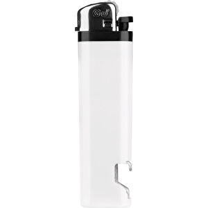GO Classic Flaschenöffnerfeuerzeug , weiß, Kunststoff, 9,00cm x 0,90cm x 2,40cm (Länge x Höhe x Breite)
