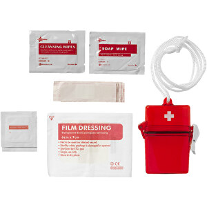 Haste 10-teiliges Erste-Hilfe-Set , rot, Kunststoff, 8,50cm x 9,50cm x 1,50cm (Länge x Höhe x Breite)