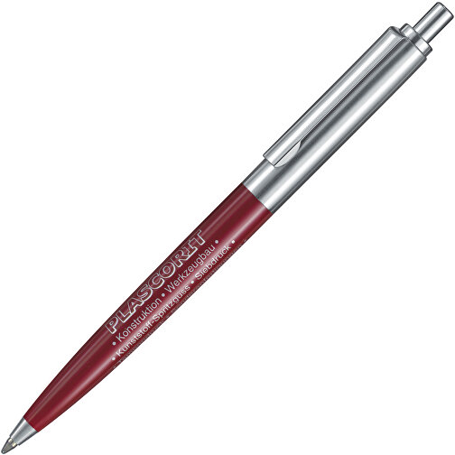 Kugelschreiber KNIGHT , Ritter-Pen, dunkel-rot, ABS + Metall, 13,40cm (Länge), Bild 2
