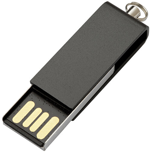 USB-Stick REVERSE 1GB , Promo Effects MB , schwarz MB , 1 GB , Kunststoff/Metall MB , 3 - 10 MB/s MB , 3,20cm x 0,60cm x 1,20cm (Länge x Höhe x Breite), Bild 2