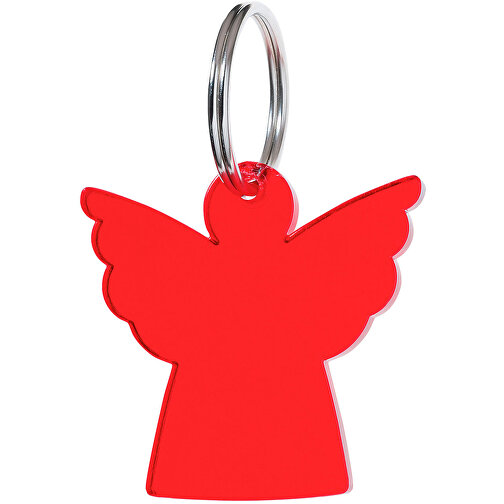 Schlüsselanhänger 'Engel' , standard-rot, Kunststoff, 4,20cm x 0,30cm x 4,30cm (Länge x Höhe x Breite), Bild 1
