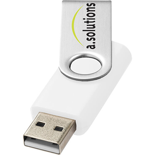 Rotate-Basic 2 GB USB-Stick , weiß / silber MB , 2 GB , Kunststoff, Aluminium MB , 5,80cm x 1,00cm x 1,90cm (Länge x Höhe x Breite), Bild 2
