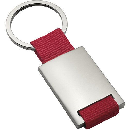 Schlüsselanhänger RE98-KEMER , Re98, rot, silber, Metall, Nylon, 8,70cm x 0,60cm x 3,50cm (Länge x Höhe x Breite), Bild 1