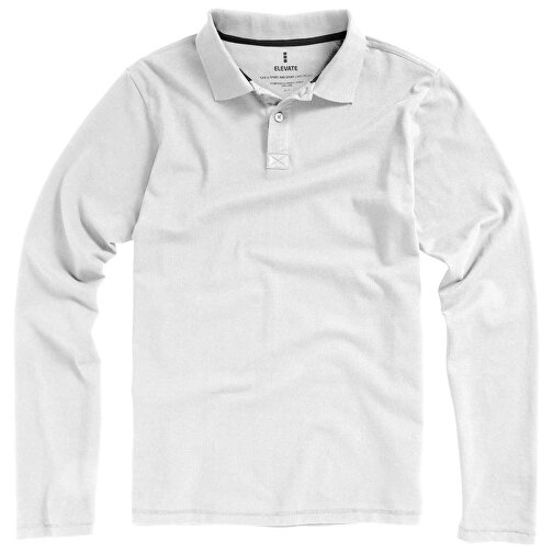Oakville Langarm Poloshirt Für Herren , weiss, Piqué Strick 100% BCI Baumwolle, 200 g/m2, S, , Bild 11