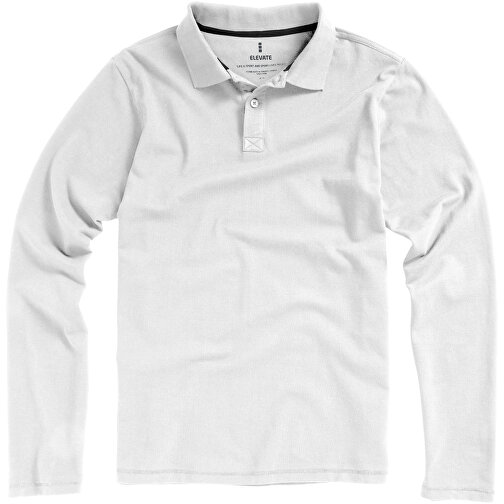 Oakville Langarm Poloshirt Für Herren , weiss, Piqué Strick 100% BCI Baumwolle, 200 g/m2, L, , Bild 24