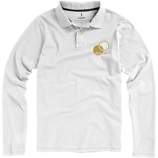 Oakville Langarm Poloshirt Für Herren , weiß, Piqué Strick 100% BCI Baumwolle, 200 g/m2, XXXL, , Bild 4