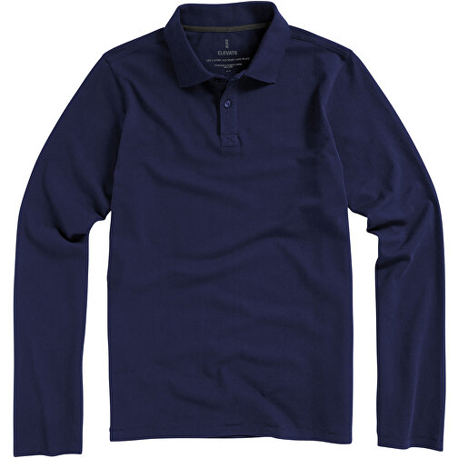 Oakville Langarm Poloshirt Für Herren , navy, Piqué Strick 100% BCI Baumwolle, 200 g/m2, XS, , Bild 6
