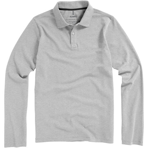 Oakville Langarm Poloshirt Für Herren , grau meliert, Piqué Strick 90% Baumwolle, 10% Viskose, 200 g/m2, XS, , Bild 10