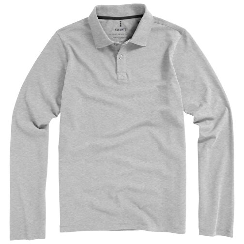 Oakville Langarm Poloshirt Für Herren , grau meliert, Piqué Strick 90% Baumwolle, 10% Viskose, 200 g/m2, XL, , Bild 9