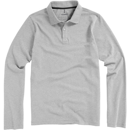 Oakville Langarm Poloshirt Für Herren , grau meliert, Piqué Strick 90% Baumwolle, 10% Viskose, 200 g/m2, XL, , Bild 6
