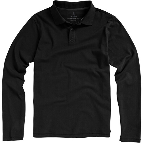 Oakville Langarm Poloshirt Für Herren , schwarz, Piqué Strick 100% BCI Baumwolle, 200 g/m2, L, , Bild 6