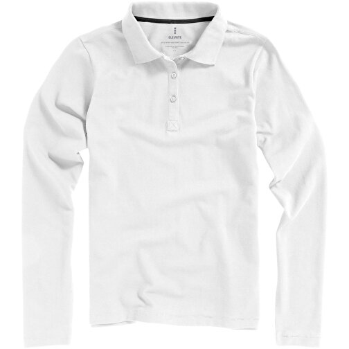Oakville Langarm Poloshirt Für Damen , weiß, Piqué Strick 100% BCI Baumwolle, 200 g/m2, S, , Bild 26