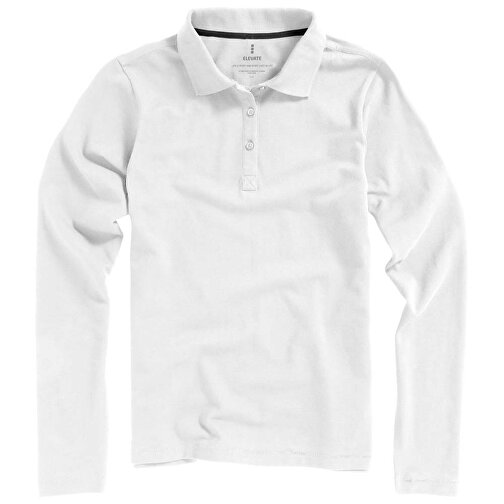 Oakville Langarm Poloshirt Für Damen , weiß, Piqué Strick 100% BCI Baumwolle, 200 g/m2, XL, , Bild 13
