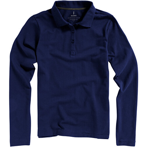 Oakville Langarm Poloshirt Für Damen , navy, Piqué Strick 100% BCI Baumwolle, 200 g/m2, XS, , Bild 9