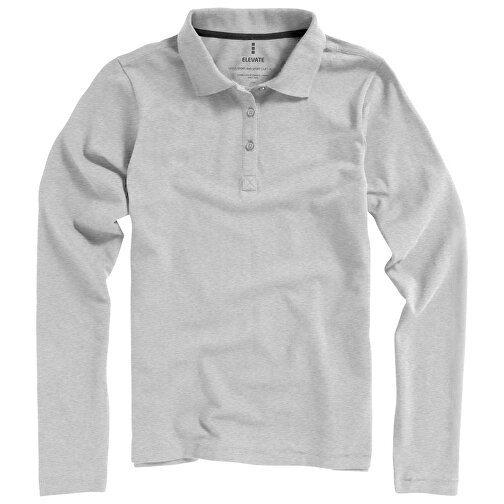 Oakville Langarm Poloshirt Für Damen , grau meliert, Piqué Strick 90% Baumwolle, 10% Viskose, 200 g/m2, S, , Bild 23