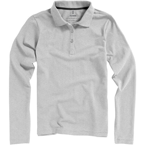 Oakville Langarm Poloshirt Für Damen , grau meliert, Piqué Strick 90% Baumwolle, 10% Viskose, 200 g/m2, XL, , Bild 9