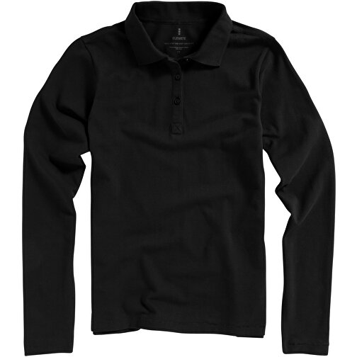 Oakville Langarm Poloshirt Für Damen , schwarz, Piqué Strick 100% BCI Baumwolle, 200 g/m2, XS, , Bild 9