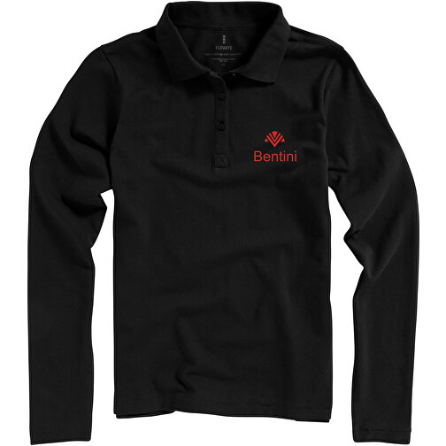 Oakville Langarm Poloshirt Für Damen , schwarz, Piqué Strick 100% BCI Baumwolle, 200 g/m2, XS, , Bild 2